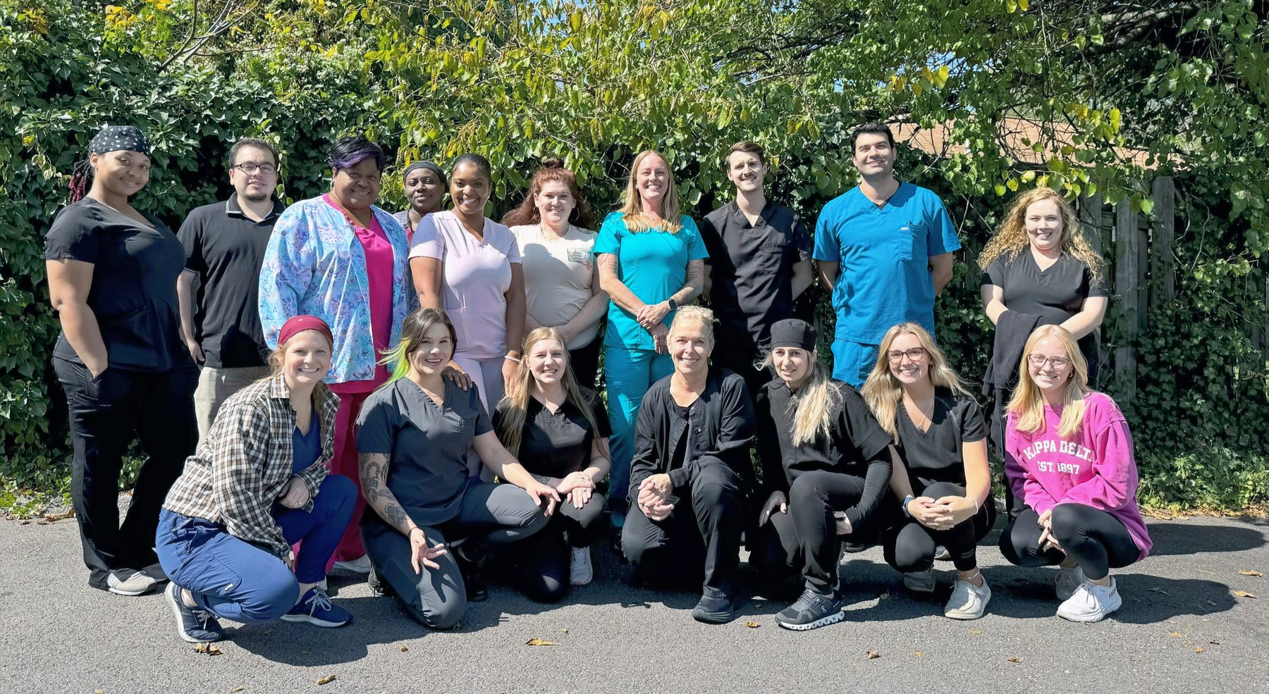 The Parkville Family Dentistry team gathered outside the office